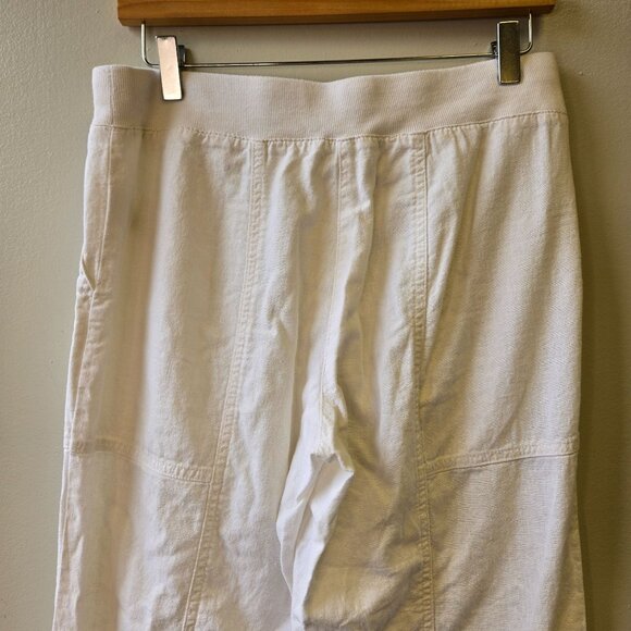 Valerie Stevens Womens White Linen Blend Pull-On Wide Leg Pants 8P - Picture 3 of 9